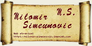 Milomir Simeunović vizit kartica